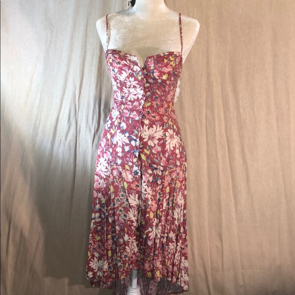 LAUREN CONRAD • floral bustier button down